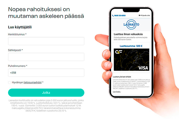 1. Vaihe on käyttäjätilin luominen.